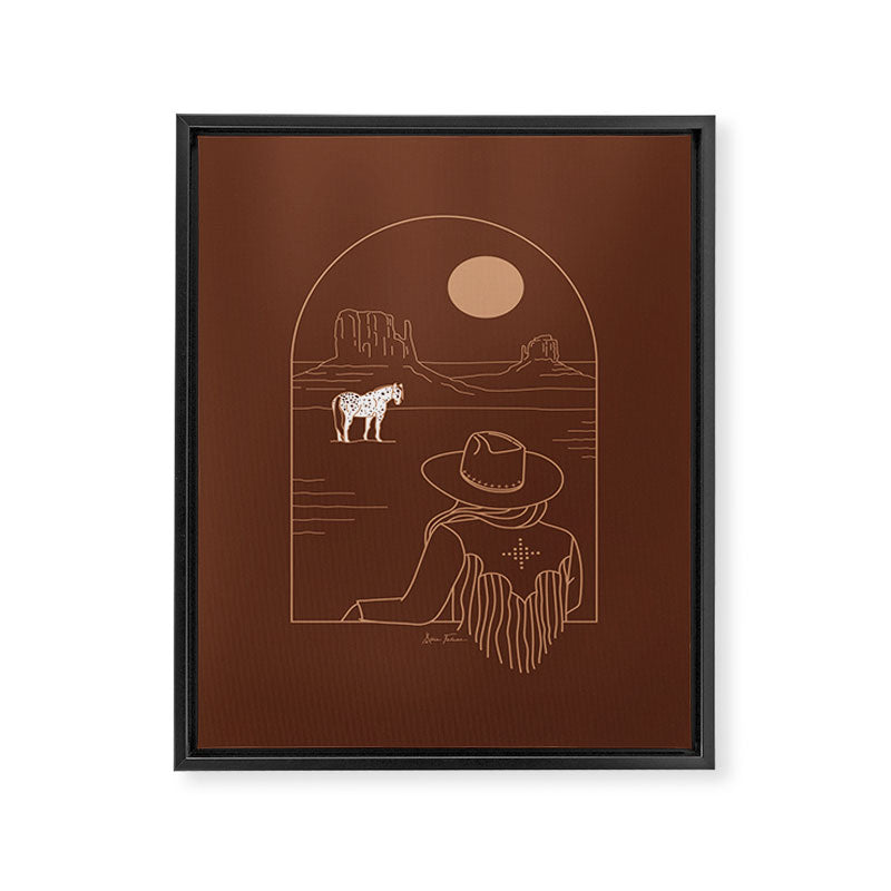 Lost Pony in Burnt Clay Framed Canvas Print Gallery Image 8