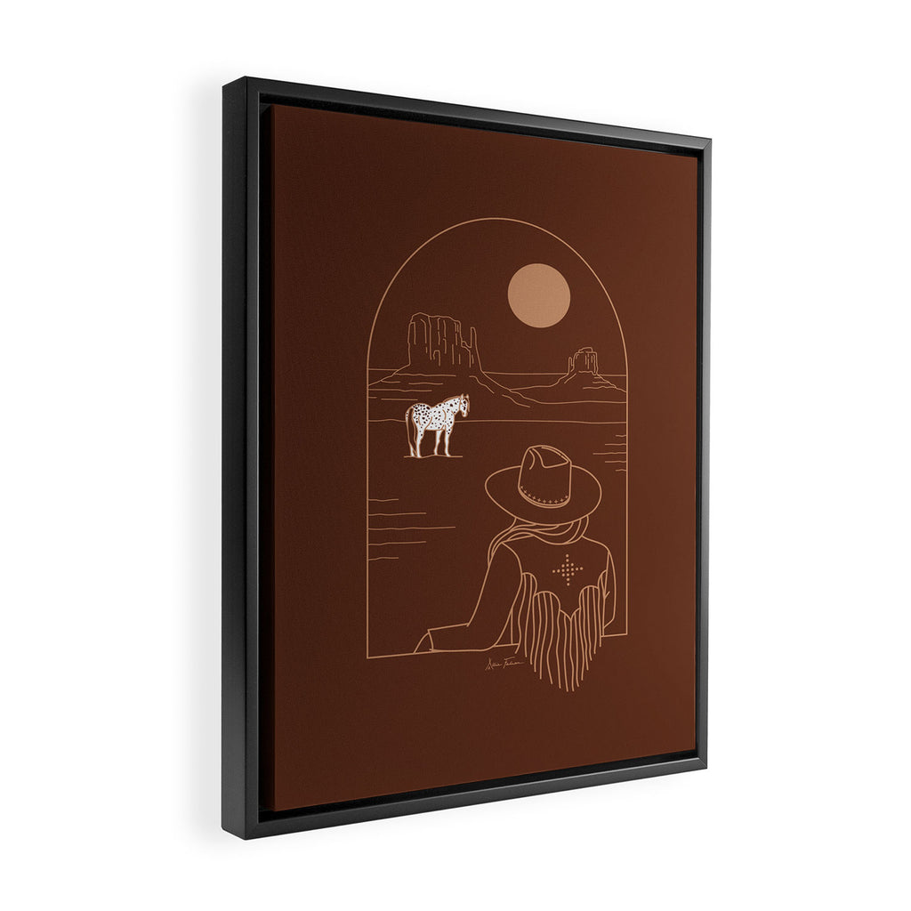 Lost Pony in Burnt Clay Framed Canvas Print Gallery Image 2