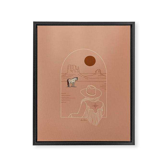 Lost Pony - Pink Clay Framed Canvas Print Gallery Image 1