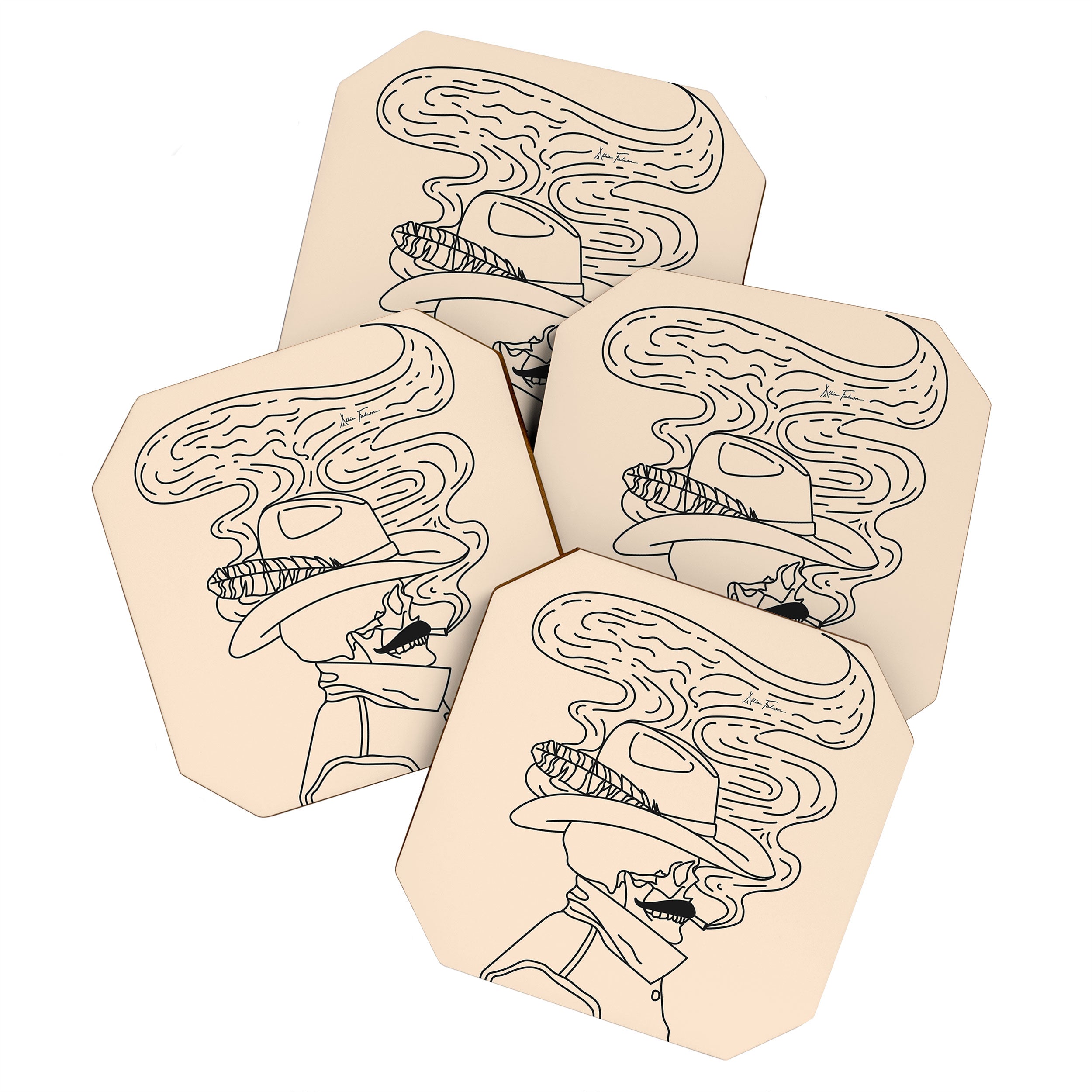 Love or Die Tryinâ - Cowhand Black & Cream Coaster Gallery Image 1