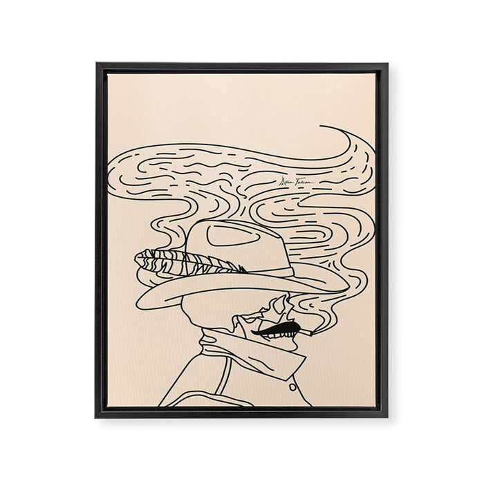 Love or Die Tryinâ - Cowhand Black & Cream Framed Canvas Print Gallery Image 1