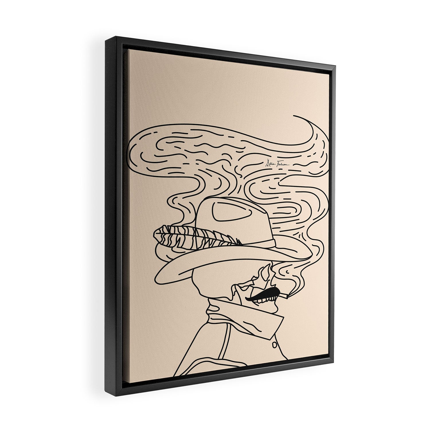 Love or Die Tryinâ - Cowhand Black & Cream Framed Canvas Print Gallery Image 2