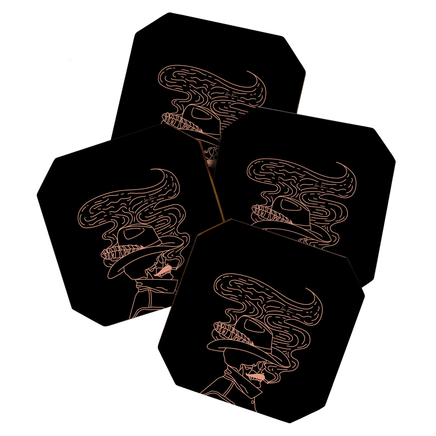 Love or Die Tryinâ Cowhand - Black & Pink Coaster Gallery Image 1