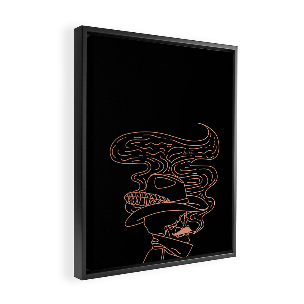 Love or Die Tryinâ Cowhand - Black & Pink Framed Canvas Print Gallery Image 2