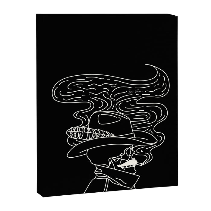 Love or Die Tryin' Cowhand - Black & White Canvas Print Gallery Image 1