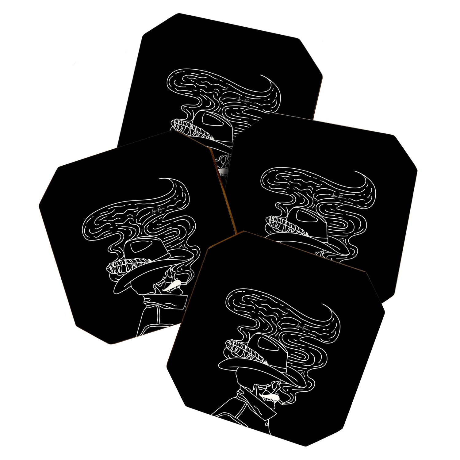 Love or Die Tryin' Cowhand - Black & White Coaster Gallery Image 1
