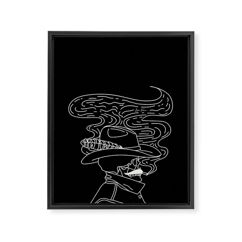Love or Die Tryin' Cowhand - Black & White Framed Canvas Print Gallery Image 8