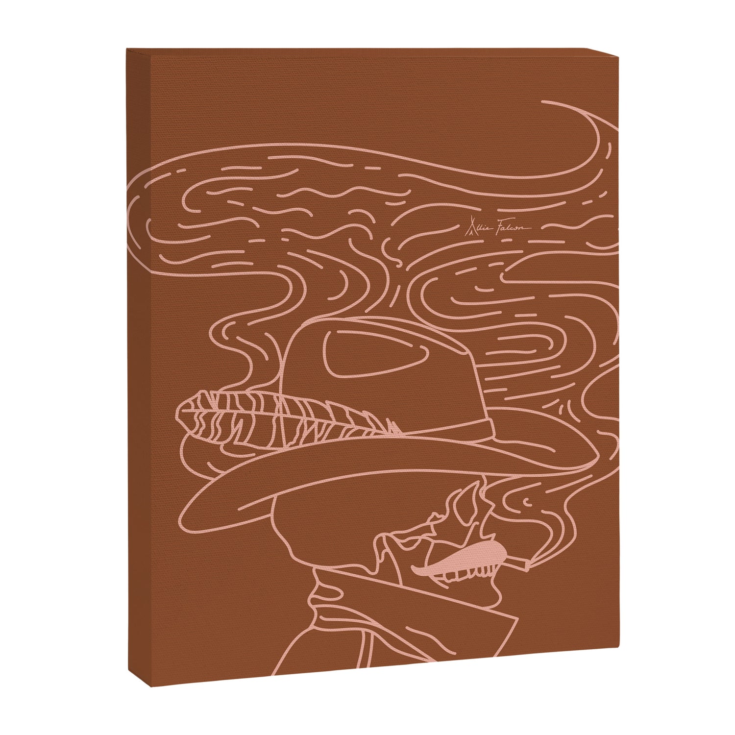 Love or Die Tryinâ - Cowhand - Rust & Peach Canvas Print Gallery Image 3