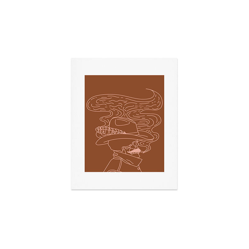 Love or Die Tryinâ - Cowhand - Rust & Peach Art Print Gallery Image 1