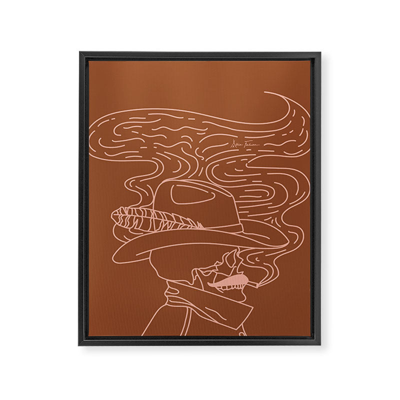 Love or Die Tryinâ - Cowhand - Rust & Peach Framed Canvas Print Gallery Image 8