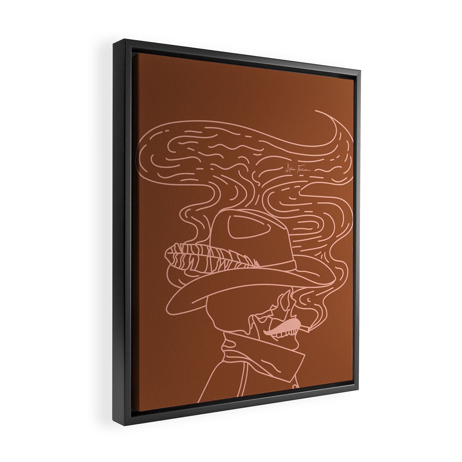 Love or Die Tryinâ - Cowhand - Rust & Peach Framed Canvas Print Gallery Image 2