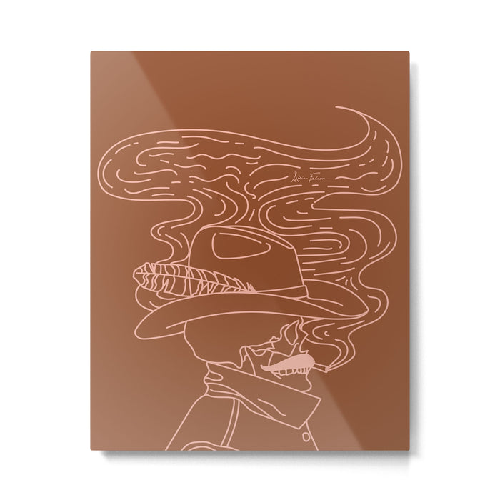 Love or Die Tryinâ - Cowhand - Rust & Peach Metal Print Gallery Image 1