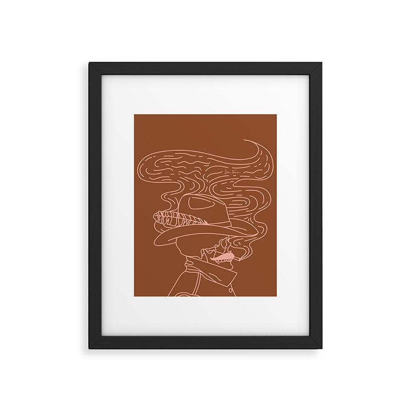 Love or Die Tryinâ - Cowhand - Rust & Peach Framed Art Print Gallery Image 4