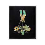Love Stoned Cowboy Boots - Emerald, Cream, Black Framed Canvas Print Gallery Image 8