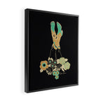 Love Stoned Cowboy Boots - Emerald, Cream, Black Framed Canvas Print Gallery Image 2