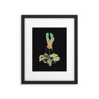 Love Stoned Cowboy Boots - Emerald, Cream, Black Framed Art Print Gallery Image 6