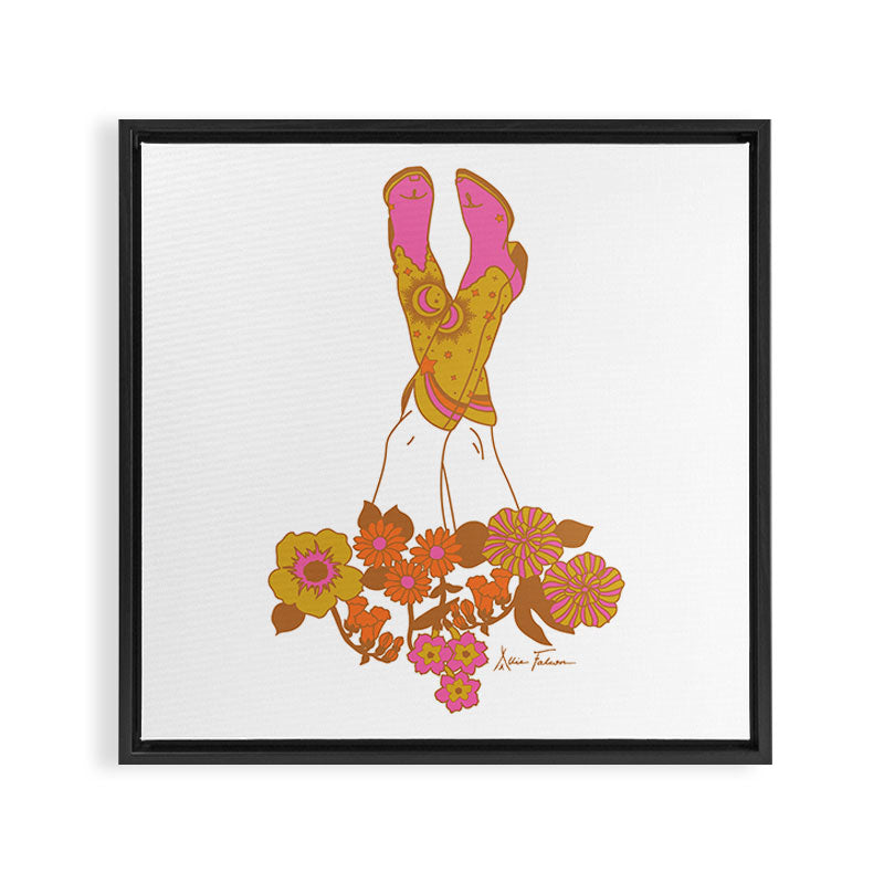 Love Stoned Cowboy Boots Framed Canvas Print Gallery Image 3