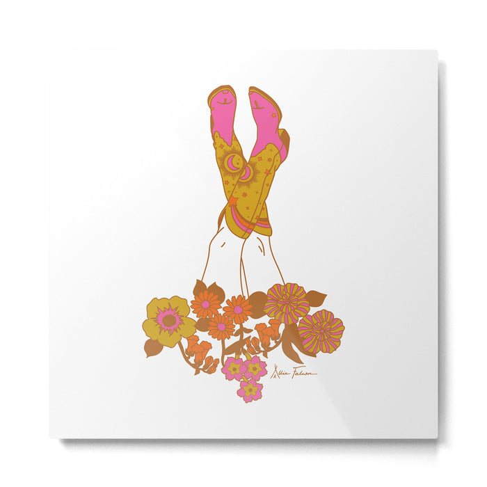 Love Stoned Cowboy Boots Metal Print Gallery Image 1