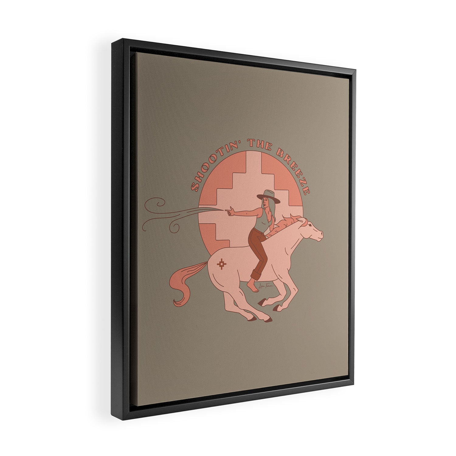 Shootin' The Breeze Framed Canvas Print Gallery Image 2