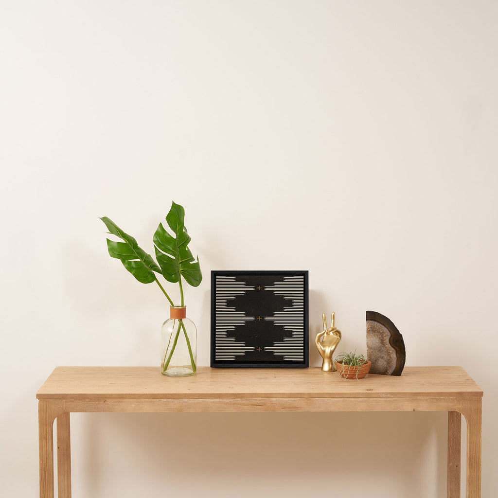 Southwestern Minimalist Black & White Framed Canvas Print Gallery Image 3
