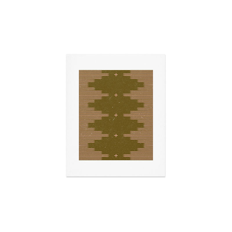 Southwestern Minimalist Retro Green & Pink Art Print Gallery Image 1