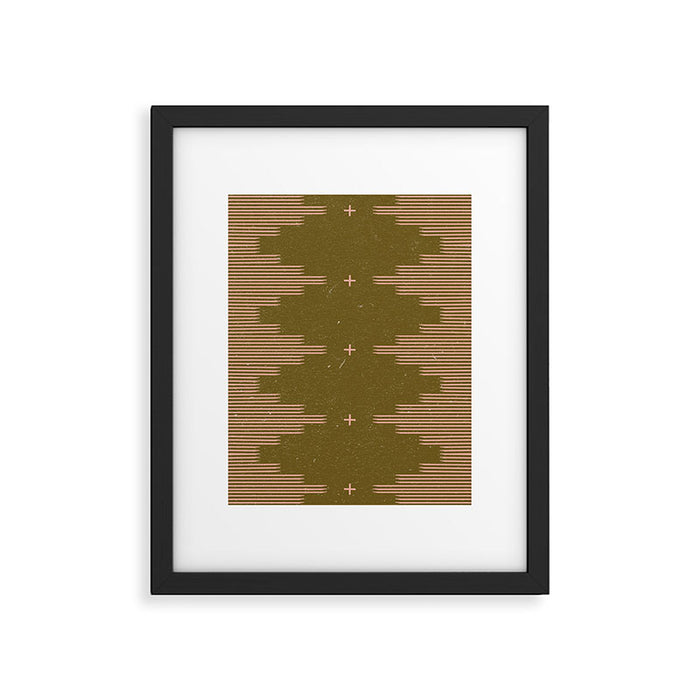 Southwestern Minimalist Retro Green & Pink Framed Art Print Gallery Image 1