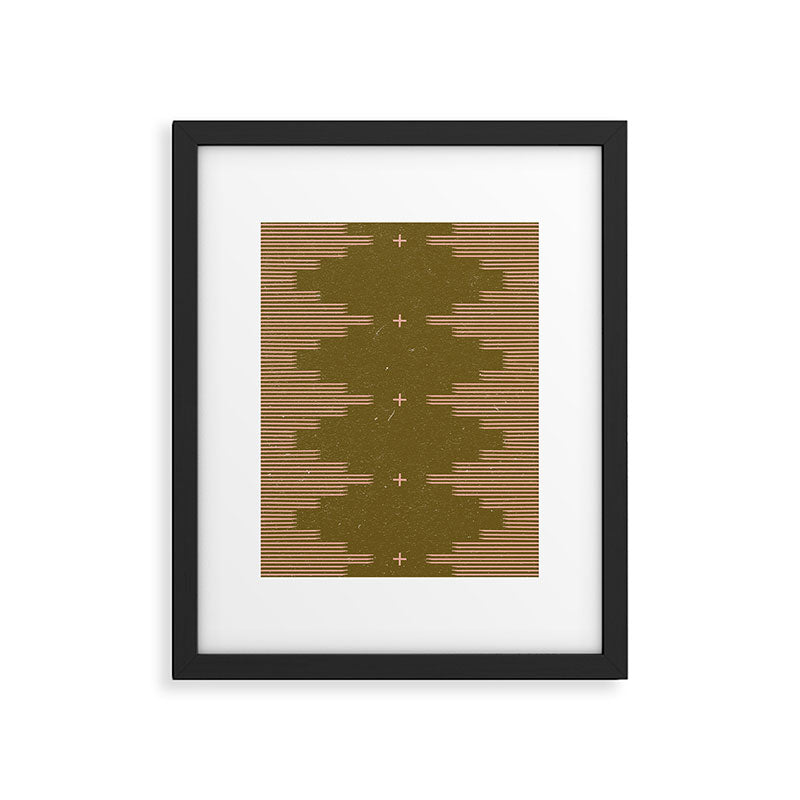 Southwestern Minimalist Retro Green & Pink Framed Art Print Gallery Image 4