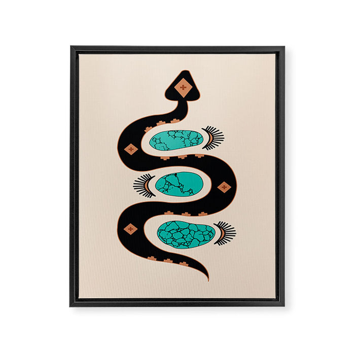 Southwestern Slither in Black Framed Canvas Print Gallery Image 1
