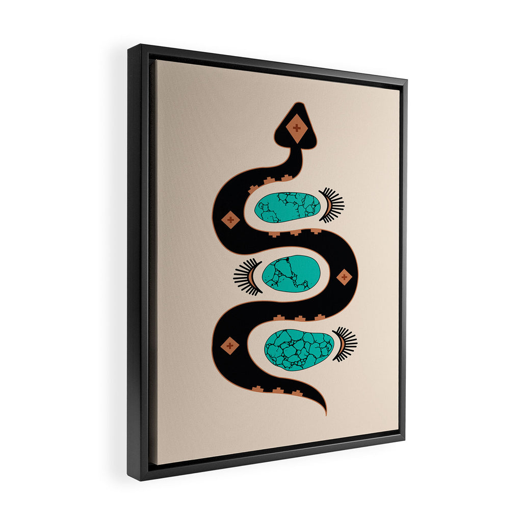 Southwestern Slither in Black Framed Canvas Print Gallery Image 2