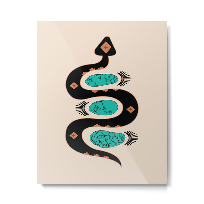 Southwestern Slither in Black Metal Print Gallery Image 1