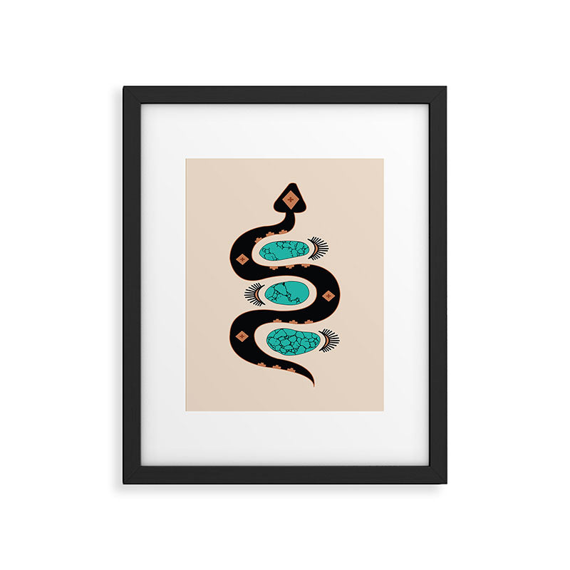 Southwestern Slither in Black Framed Art Print Gallery Image 6