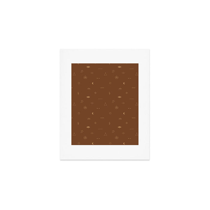 Southwestern Symbolic Pattern in Rust & Tan Art Print Gallery Image 1
