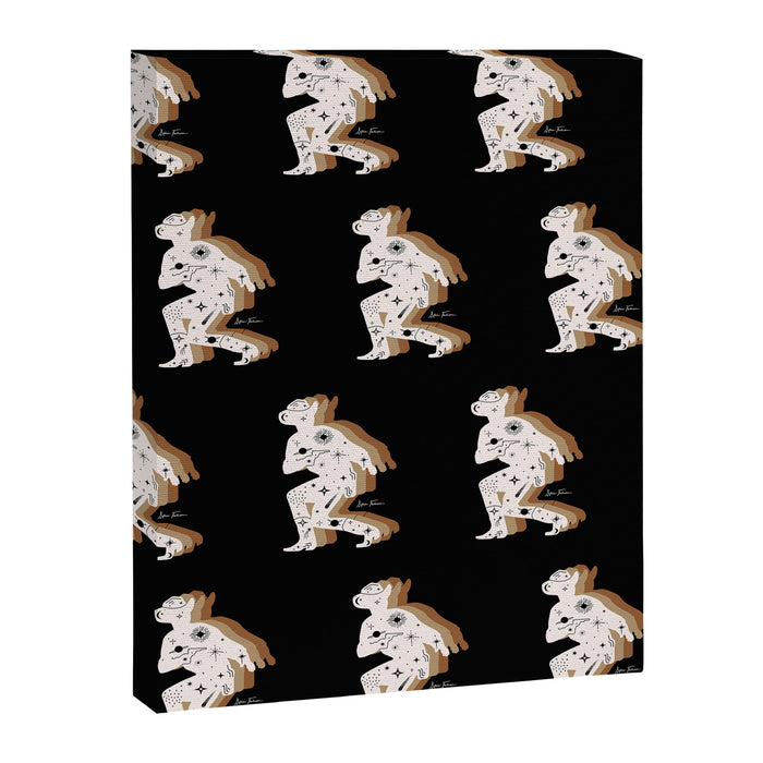 Space Cowboy - Black, white & camel Canvas Print Gallery Image 1