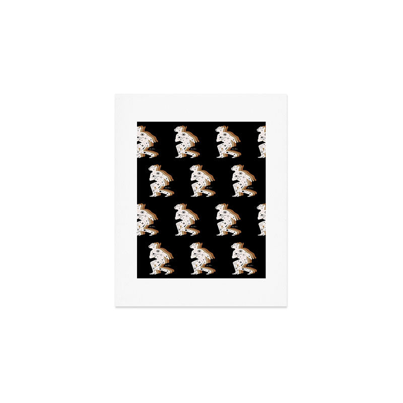 Space Cowboy - Black, white & camel Art Print Gallery Image 1