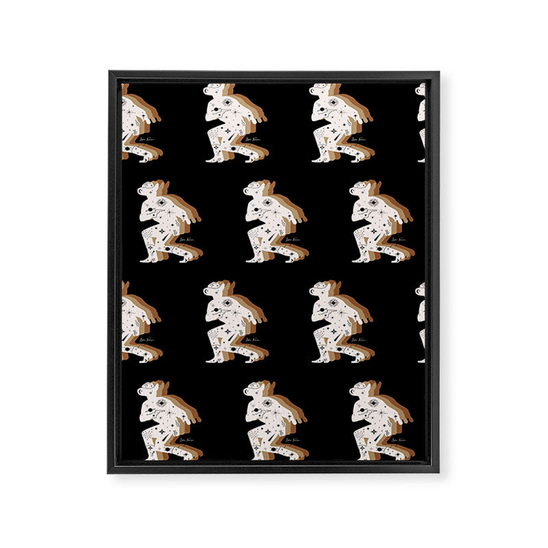 Space Cowboy - Black, white & camel Framed Canvas Print Gallery Image 6