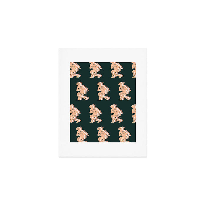 Space Cowboy - Emerald & Peach Art Print Gallery Image 1
