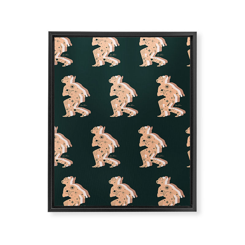 Space Cowboy - Emerald & Peach Framed Canvas Print Gallery Image 8