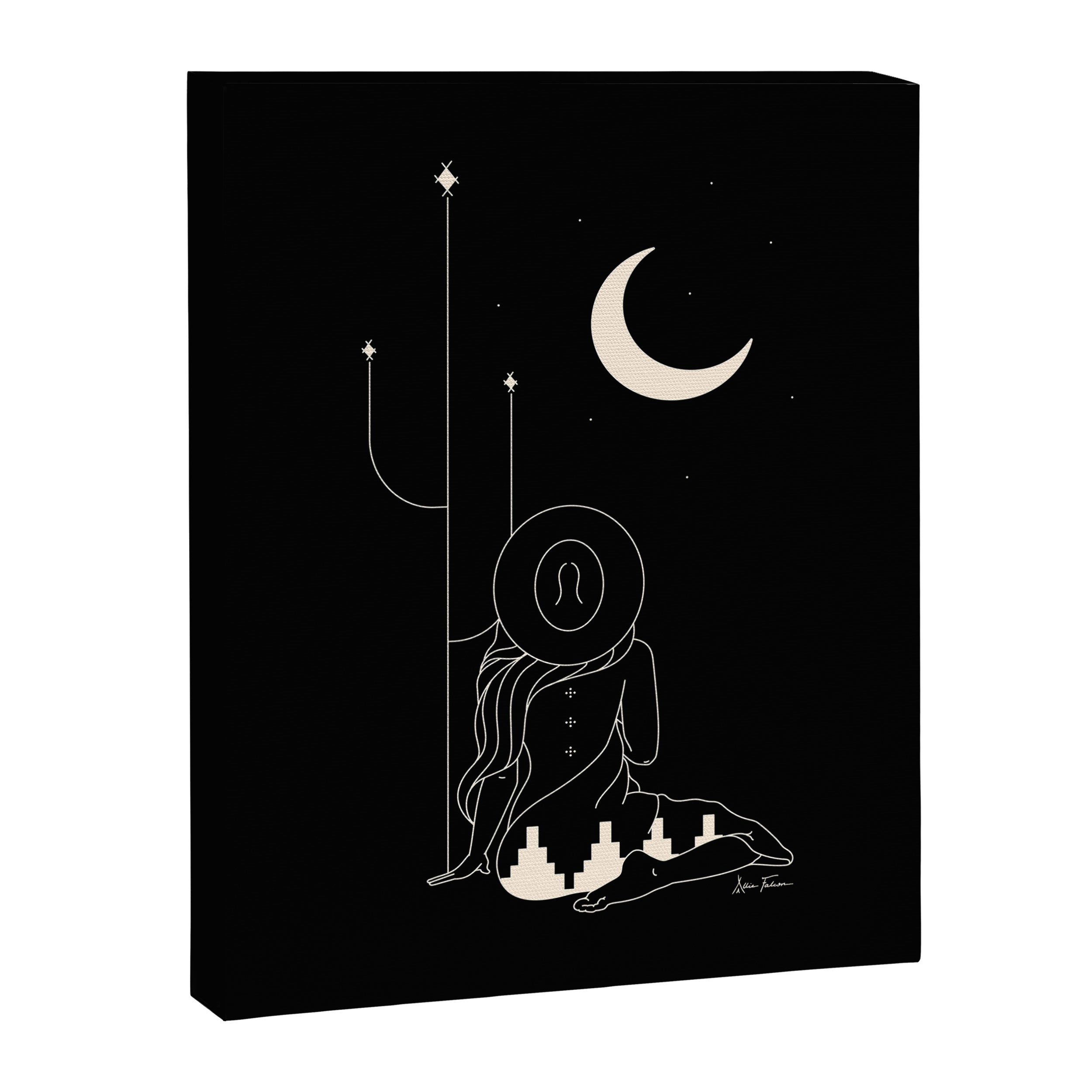 Talking to the Moon - Black and White Canvas Print Gallery Image 8