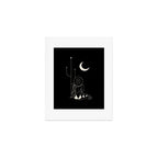 Talking to the Moon - Black and White Art Print Gallery Image 1