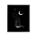 Talking to the Moon - Black and White Framed Canvas Print Gallery Image 8