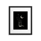 Talking to the Moon - Black and White Framed Art Print Gallery Image 6