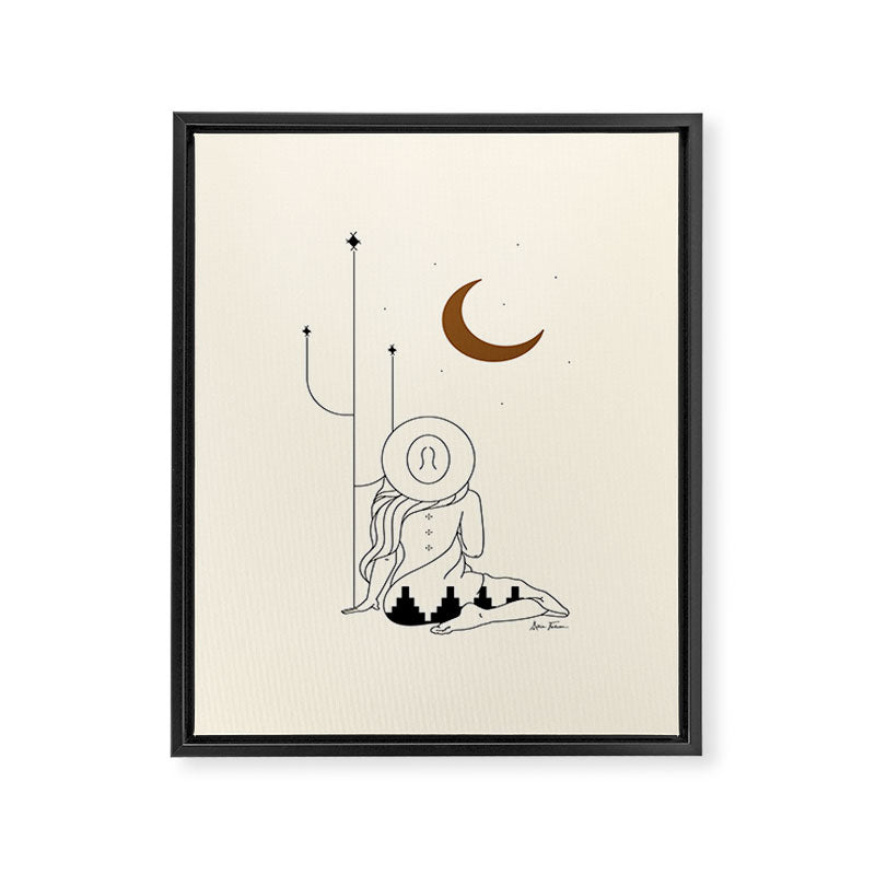 Talking to the Moon - Rustic Framed Canvas Print Gallery Image 8