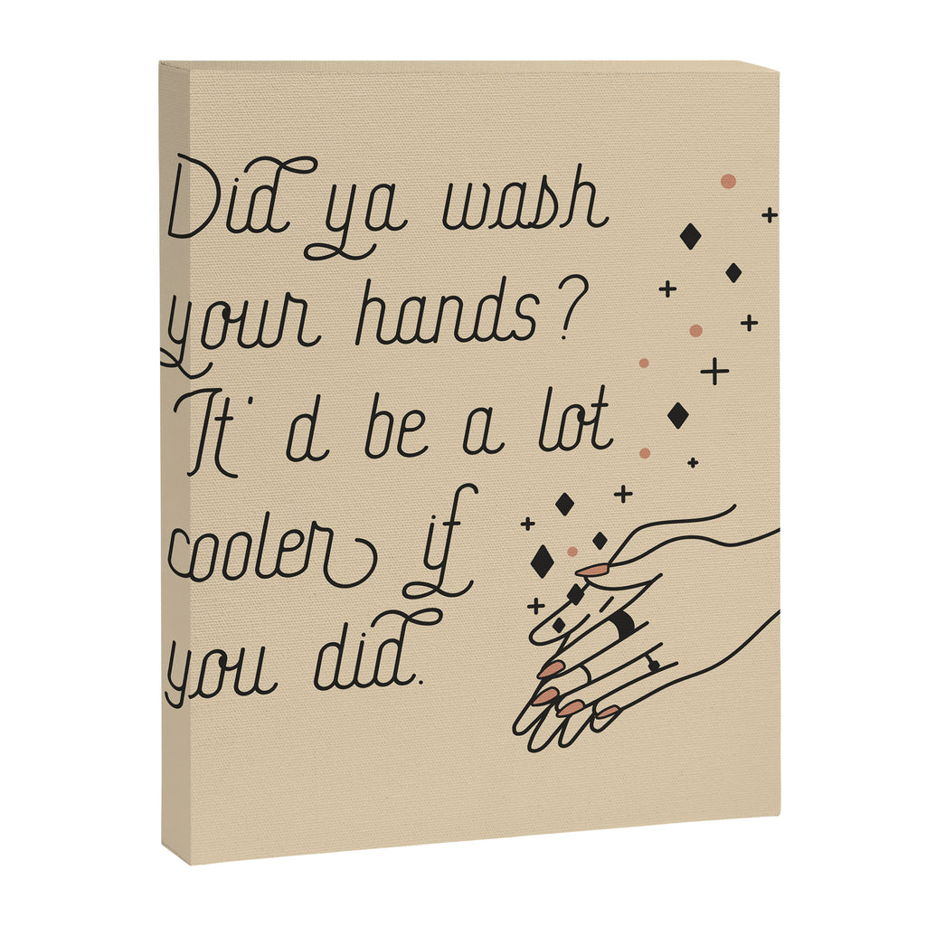 Wash Your Hands in Black & Mauve Canvas Print Gallery Image 8
