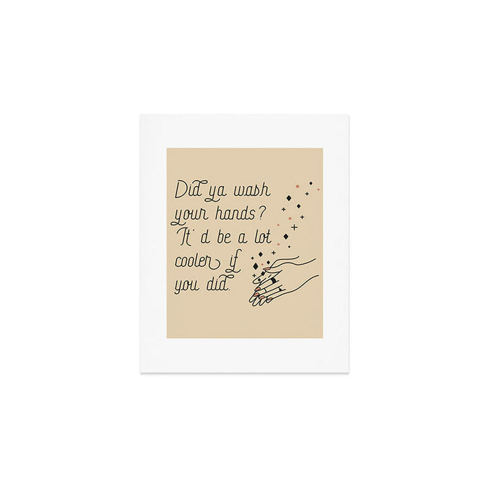 Wash Your Hands in Black & Mauve Art Print Gallery Image 1
