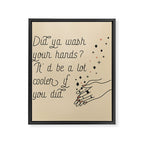 Wash Your Hands in Black & Mauve Framed Canvas Print Gallery Image 8