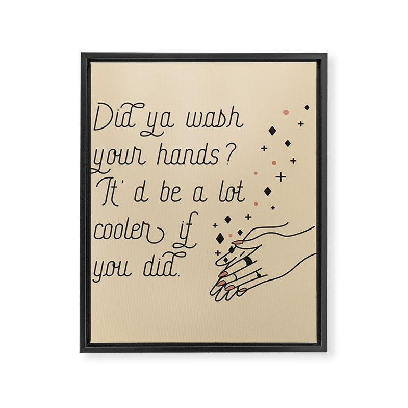 Wash Your Hands in Black & Mauve Framed Canvas Print Gallery Image 8
