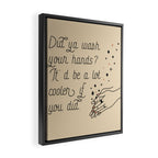Wash Your Hands in Black & Mauve Framed Canvas Print Gallery Image 2