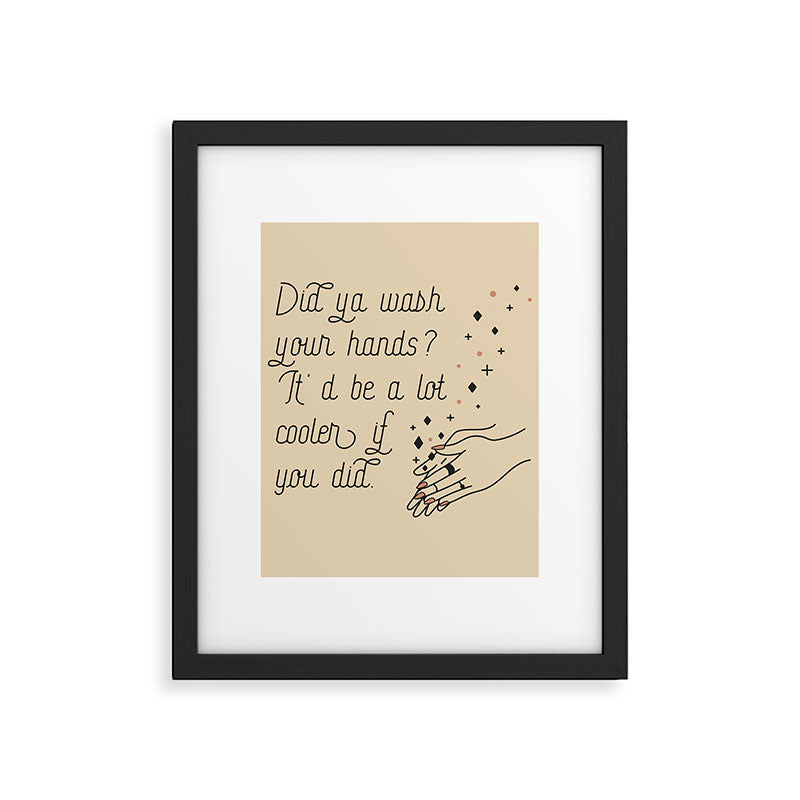 Wash Your Hands in Black & Mauve Framed Art Print Gallery Image 6