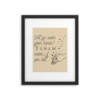 Wash Your Hands in Black & Mauve Framed Art Print Gallery Image 4