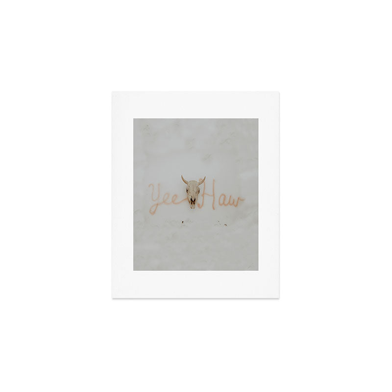 Yee Haw Cow Skull Art Print Gallery Image 1